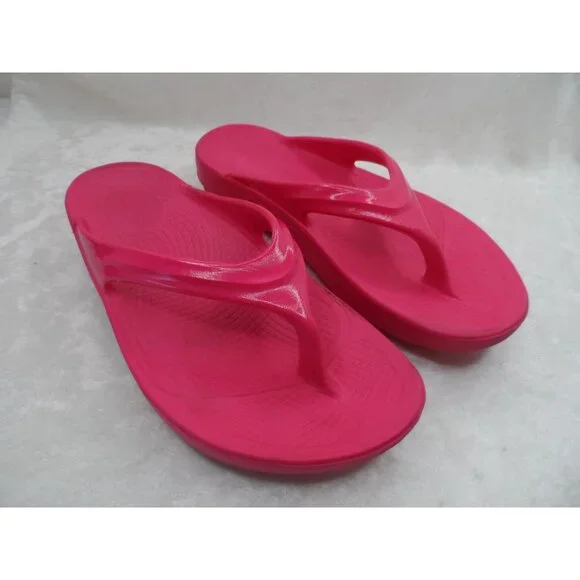 OOFOS Women's OOlala Light Weight Recovery Pink Thong Flip-Flip Sandals Size 5 - Picture 3 of 9